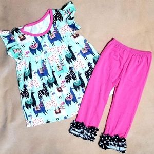 New! Boutique Llama pant set 3t